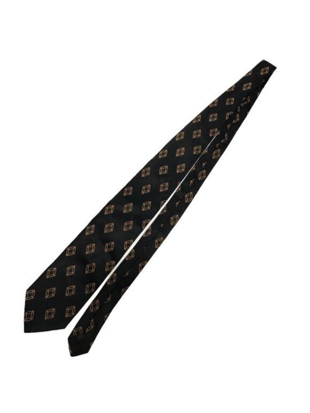 Neiman Marcus Men's Black Abstract Italian Silk Neck Tie 58.5" Long Retro NWT